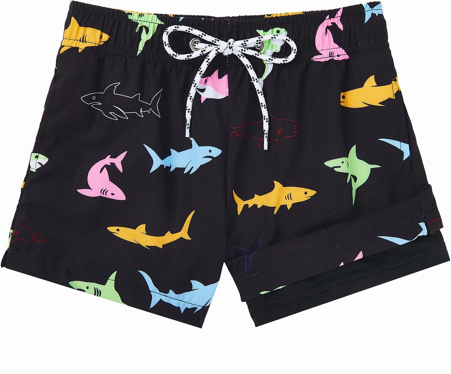 Komorebi Boys Swim Trunks with Compression Liner Swim Shorts Kids Quick Dry UPF 50  Bathing Suit Boys' Swimwear 8-16T