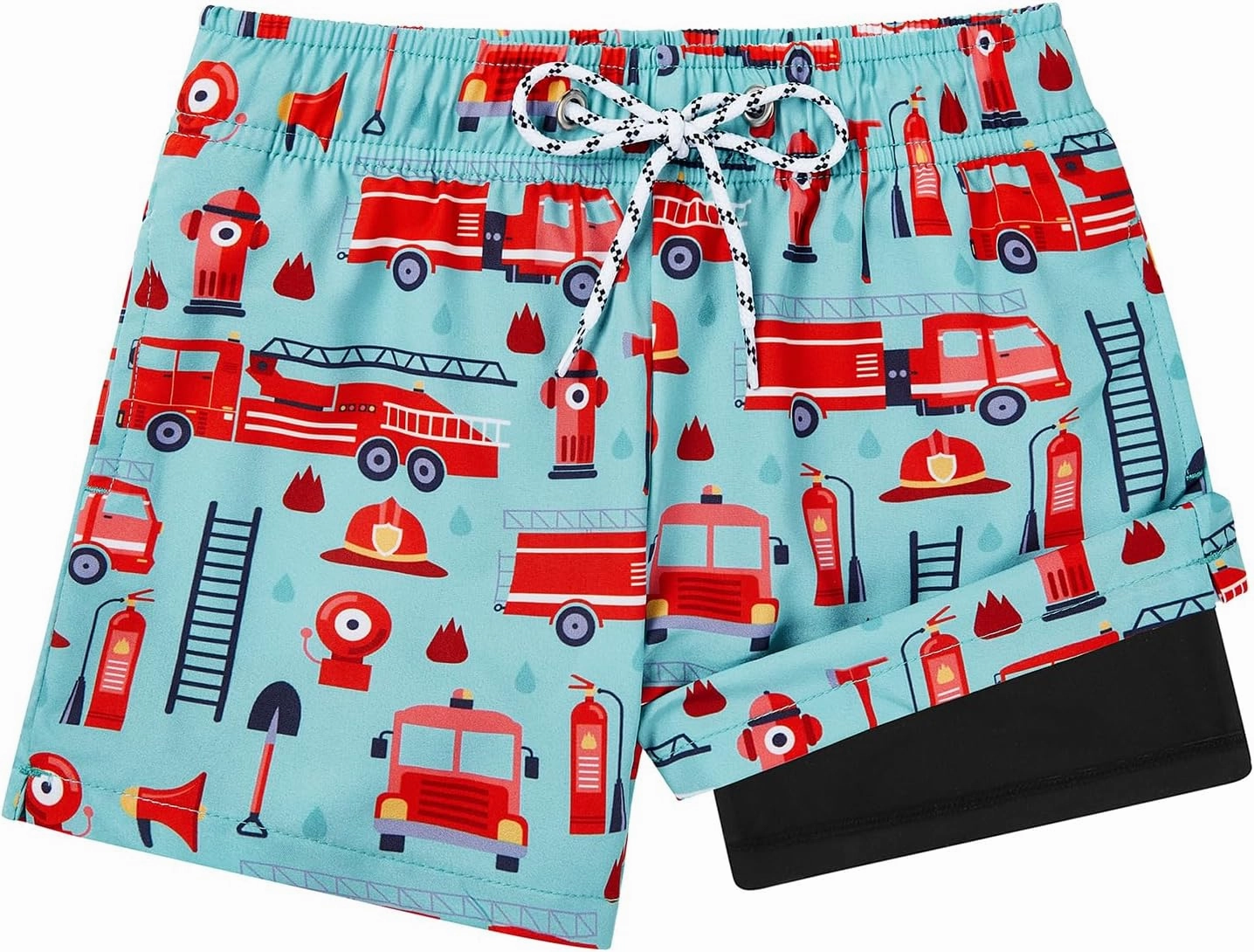 Komorebi Boys Swim Trunks with Compression Liner Swim Shorts Kids Quick Dry UPF 50  Bathing Suit Boys' Swimwear 8-16T