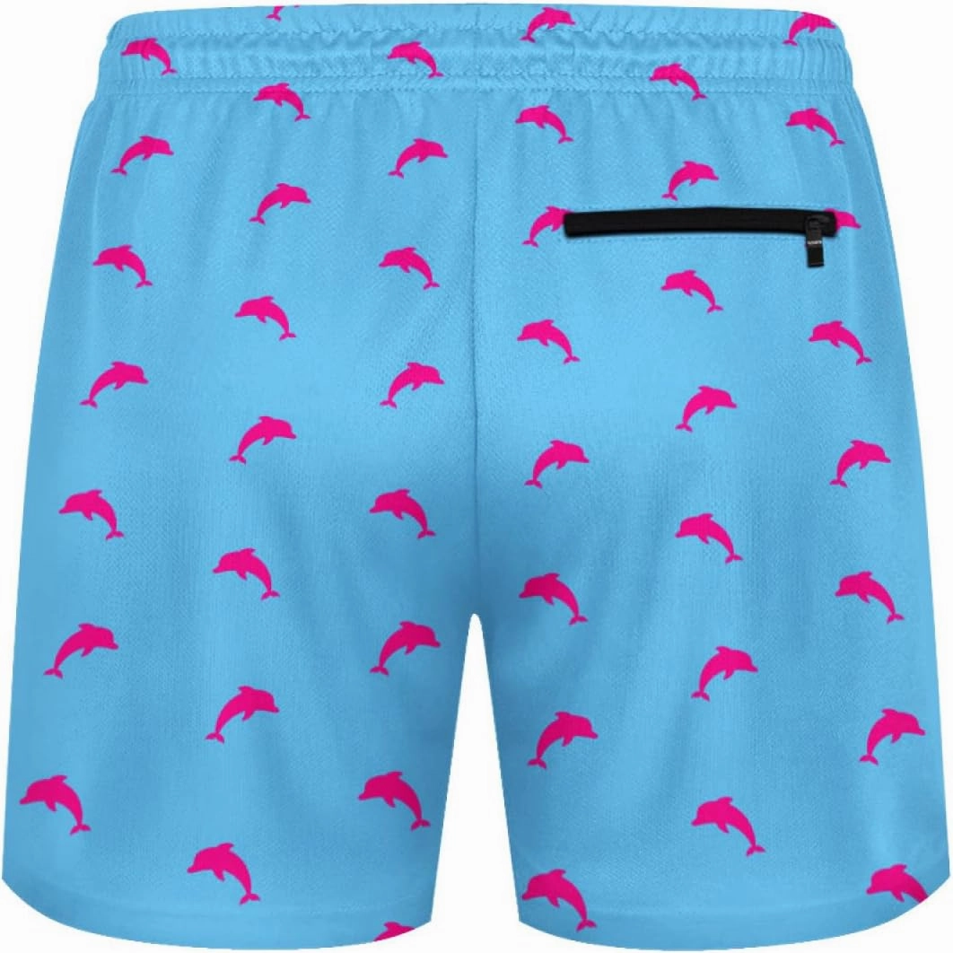 KSLIDS Mens Swim Trunks with Compression Liner 2-in-1 Swimming Shorts 5 inch Inseam Quick Dry Beach Board Shorts