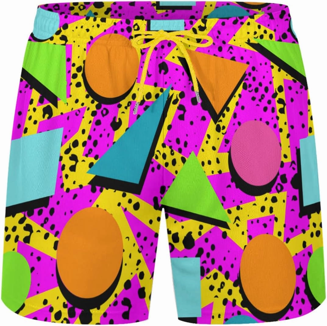 KSLIDS Mens Swim Trunks with Compression Liner 2-in-1 Swimming Shorts 5 inch Inseam Quick Dry Beach Board Shorts