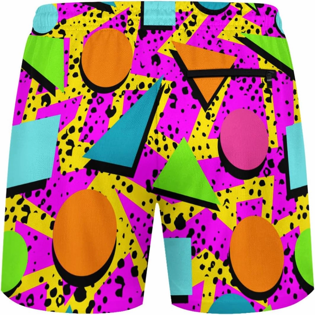 KSLIDS Mens Swim Trunks with Compression Liner 2-in-1 Swimming Shorts 5 inch Inseam Quick Dry Beach Board Shorts