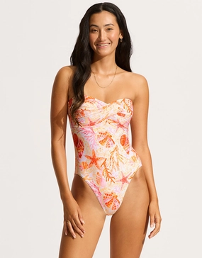La Mer Twist Bandeau Swimsuit - White