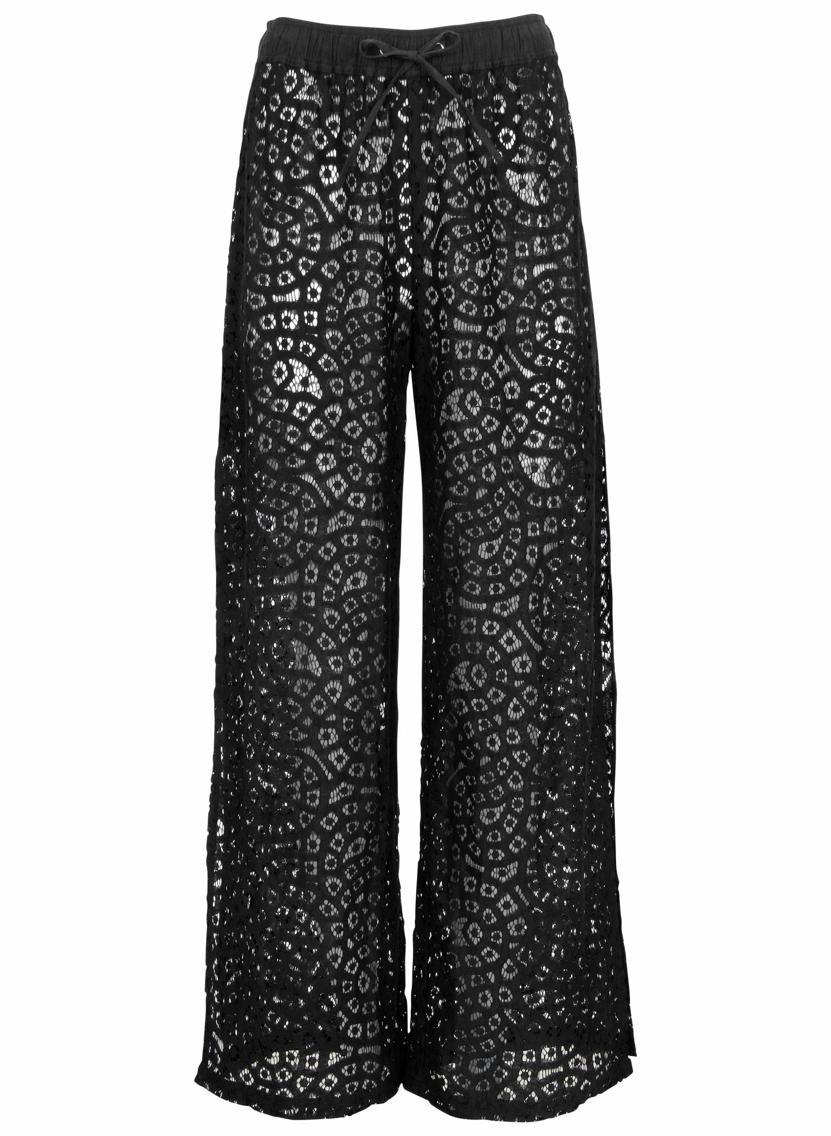 Lace Cover-Up Pant - Black