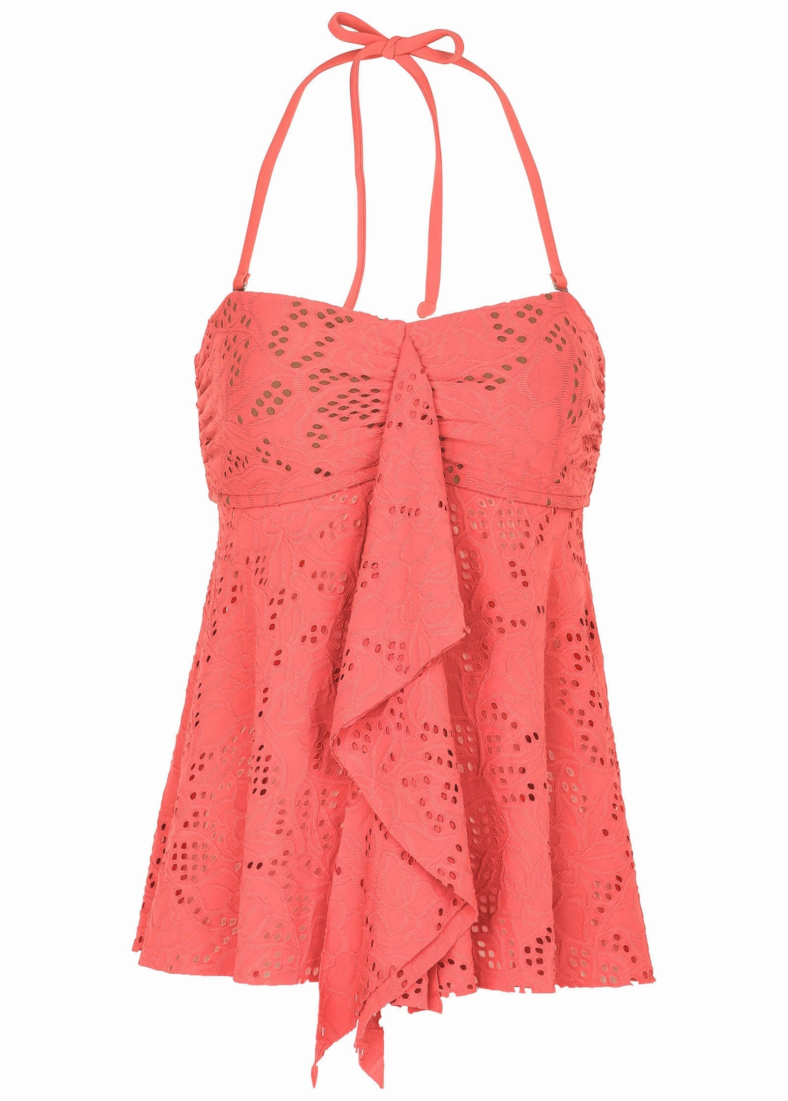 Lace Lanai Bandeau Tankini - Coral