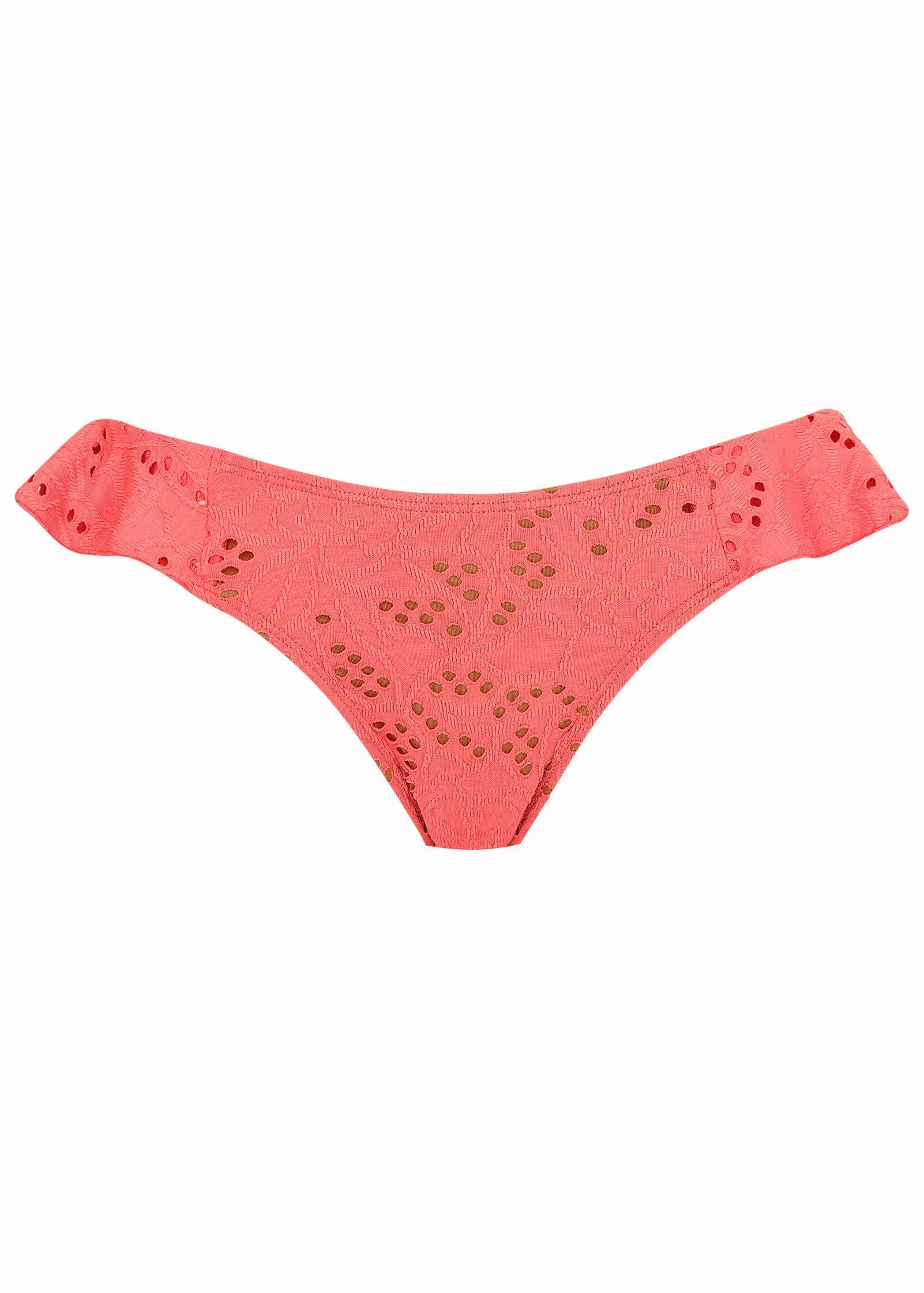 Lace Ruffle Moderate Bottom - Coral