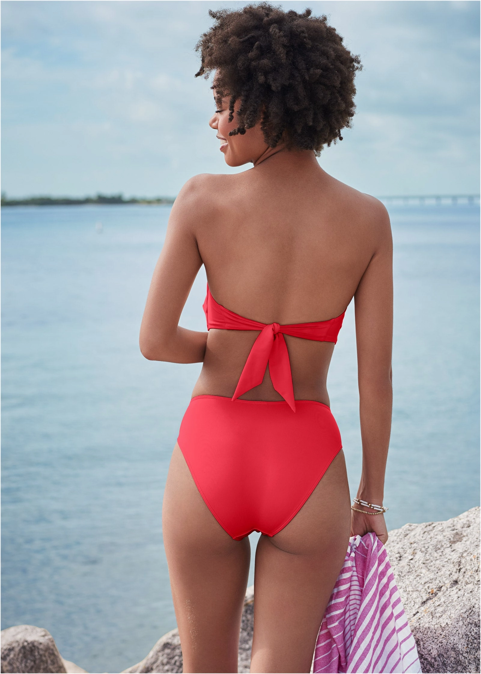 Lace-Up Bottom - Rosey Red