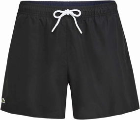 Lacoste Men's Solid Elastic Waist Swim Trunks