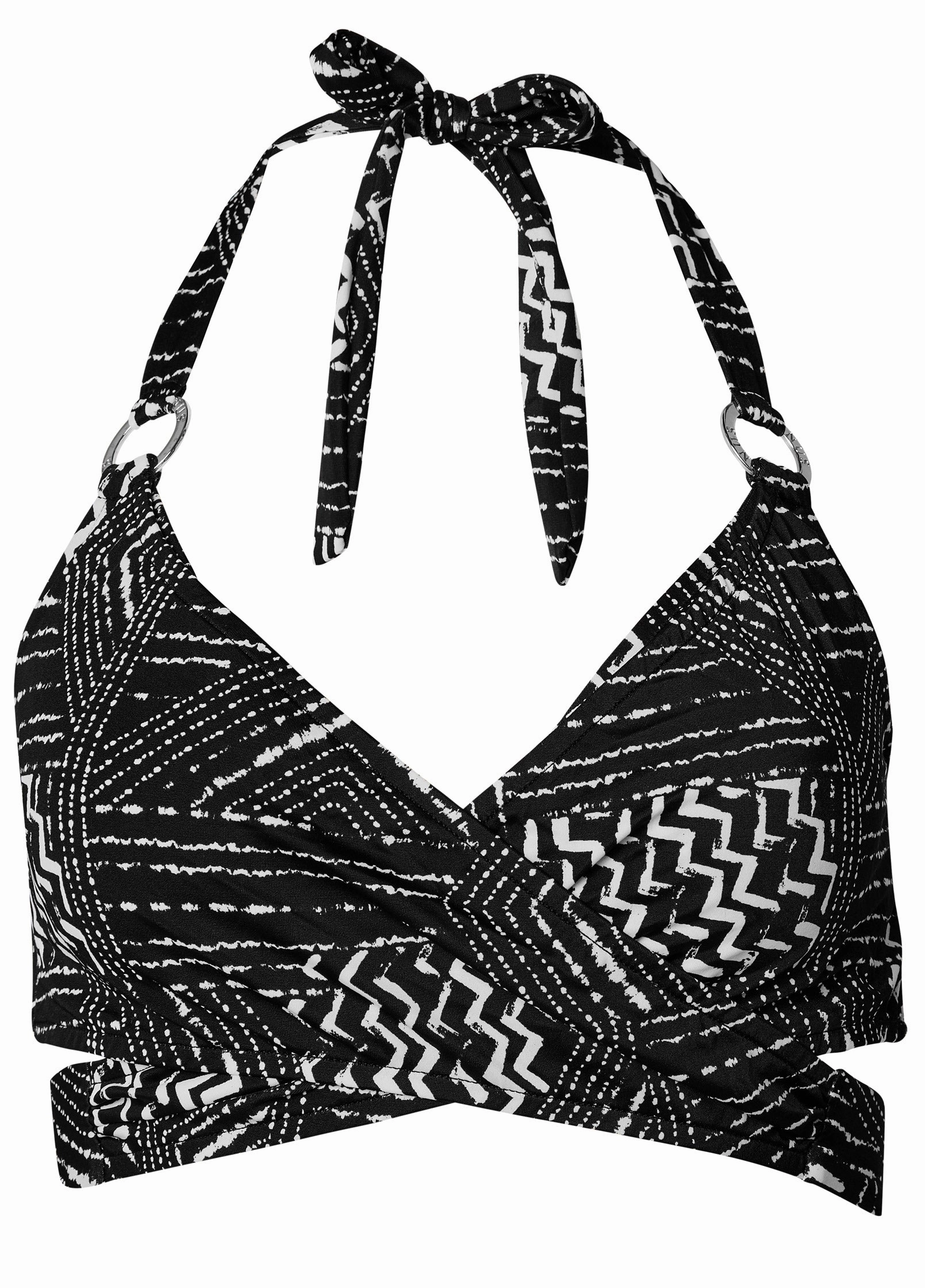 Laguna Wrap Bikini Top - Monochrome Moves