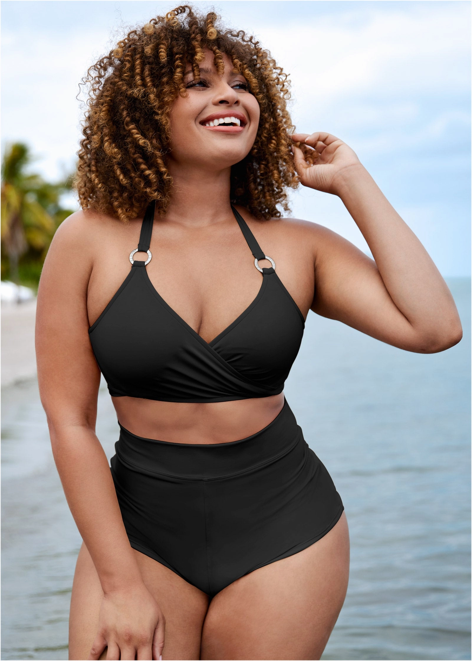 Laguna Wrap Underwire Top - Black Beauty