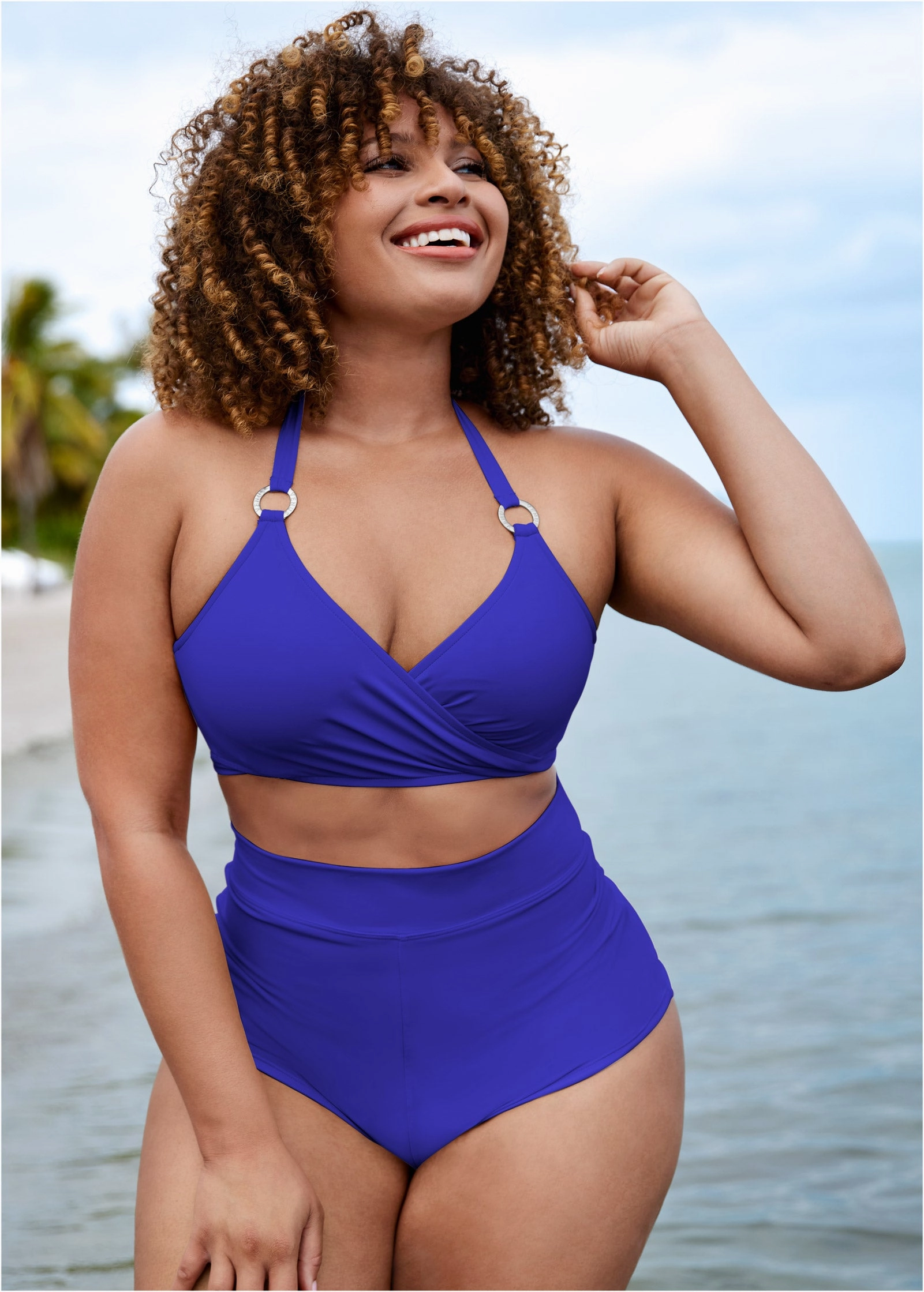 Laguna Wrap Underwire Top - Cobalt Blue