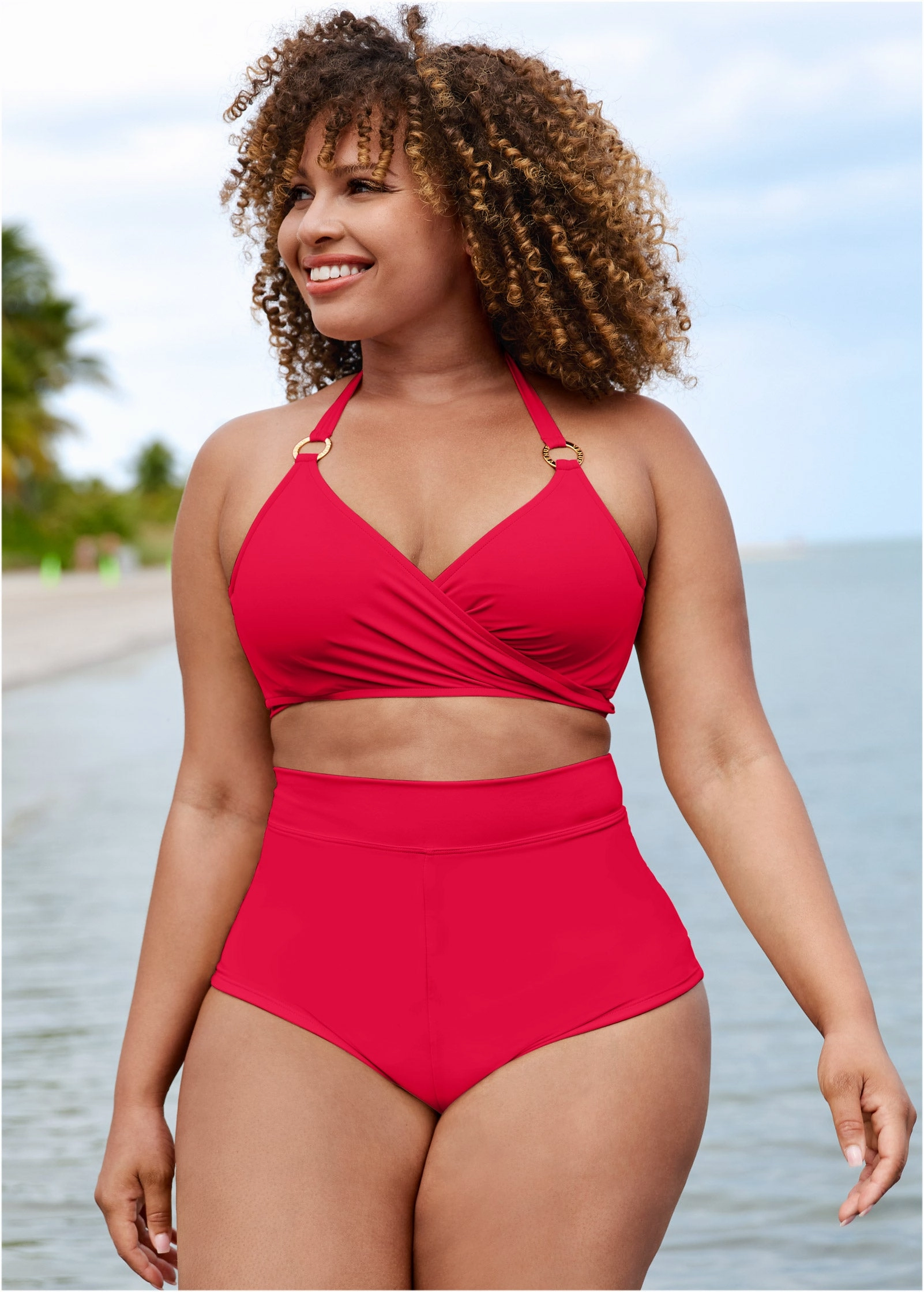 Laguna Wrap Underwire Top - Red Hot