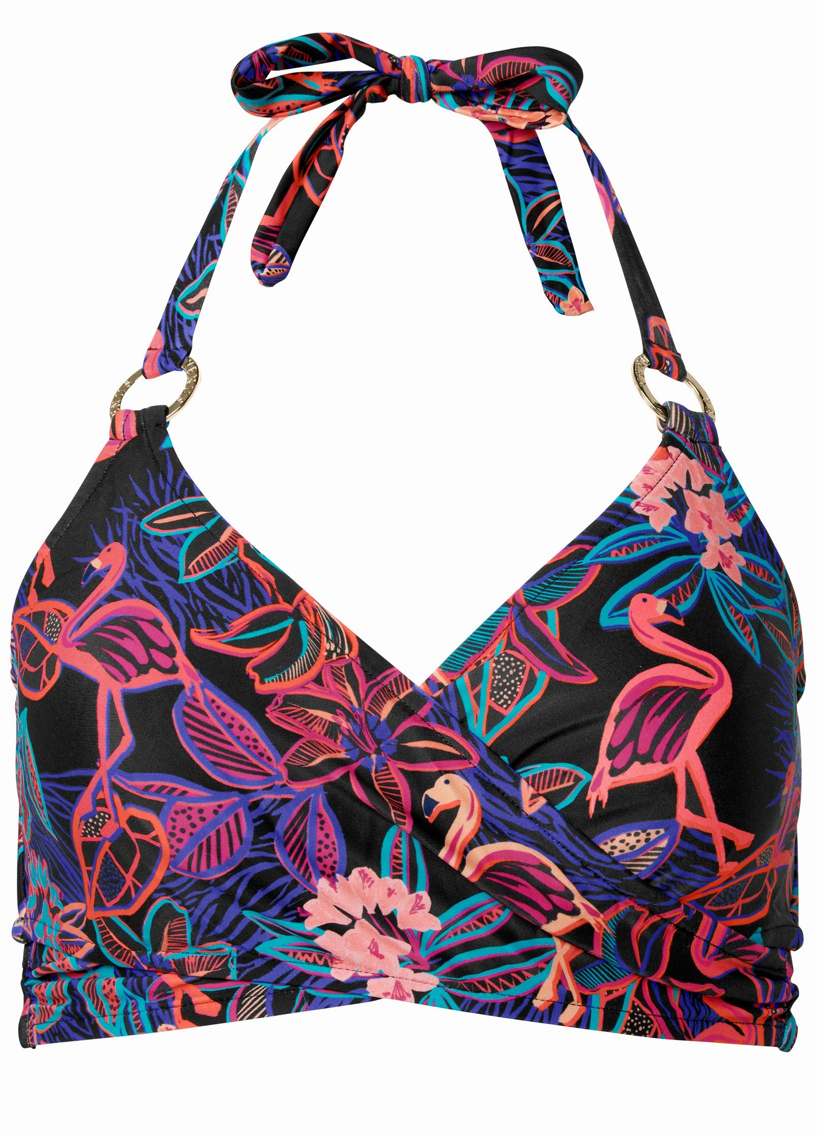 Laguna Wrap Underwire Top - Tropical Flash