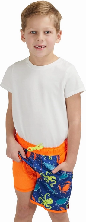 Lands' End Boys' Swimwear UPF 50 Comfort Liner Swim Trunks