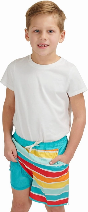 Lands' End Boys' Swimwear UPF 50 Comfort Liner Swim Trunks
