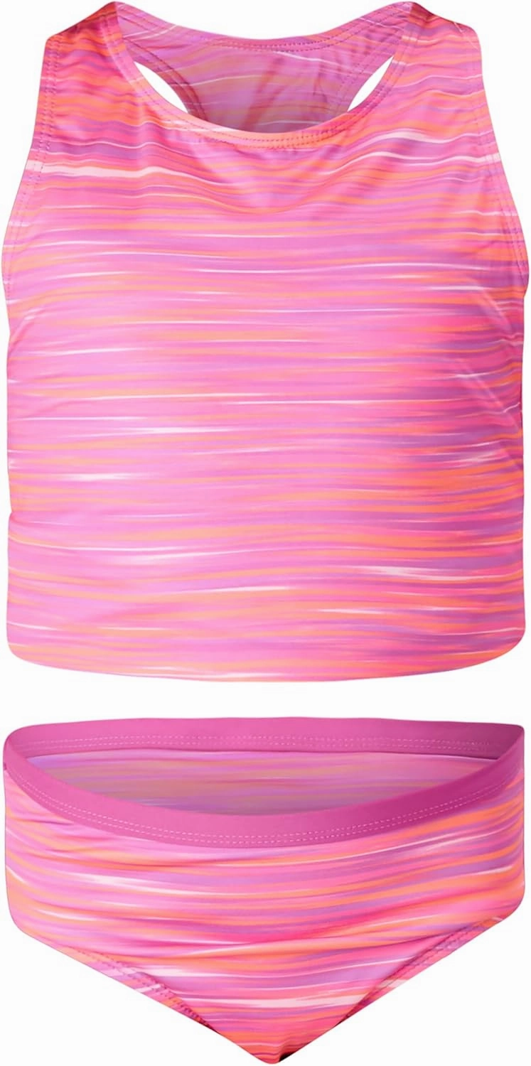 Lands' End Girls' Swimwear UPF 50 Tankini Top and Bikini Bottom Swim Set