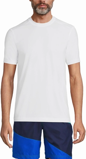 Lands' End Men's Short Sleeve Swim Tee Rash Guard