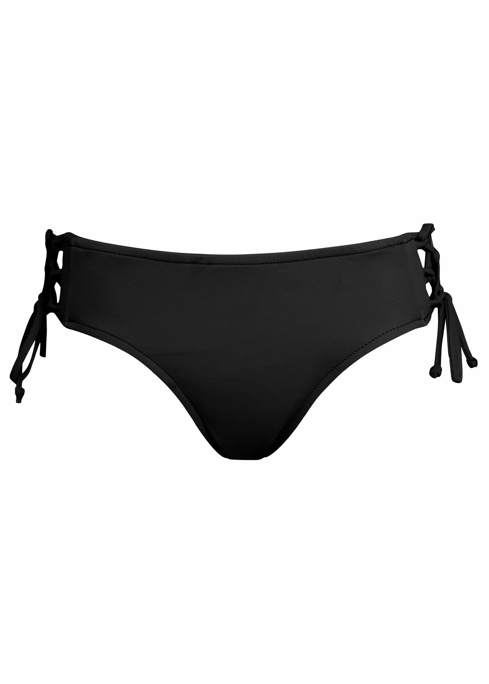Lattice Side Bikini Bottom - Black Beauty