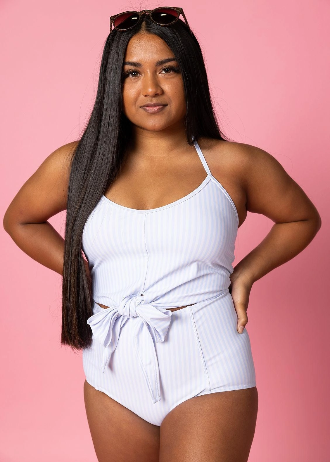 Light Blue Stripe | High-Waisted Bottoms