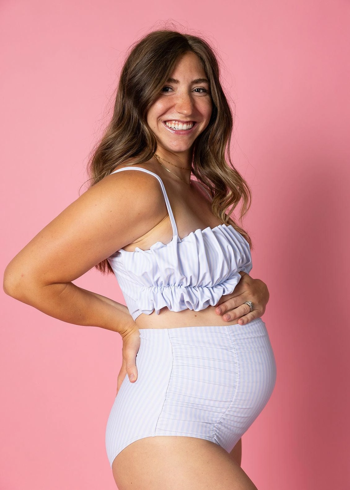 Light Blue Stripe | Maternity Bottoms