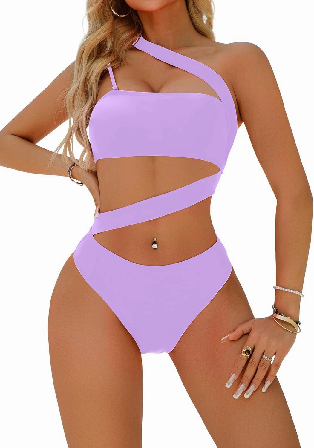 Lilosy Sexy Cutout Tube High Waist Bandeau Bathing One Piecce Swimsuit
