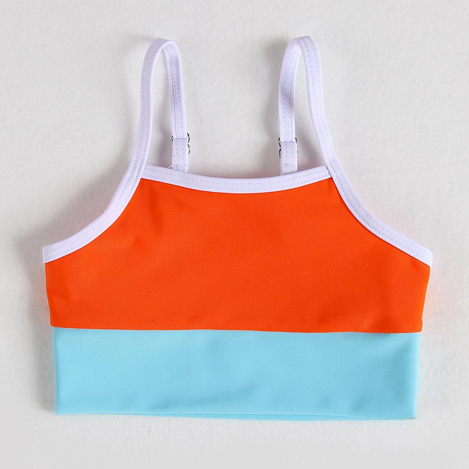 Little Girl Swimsuit Casual Swimwear Kids Two Piece Color Block Bathing Suits Beach Bikini Set 3-8 Years