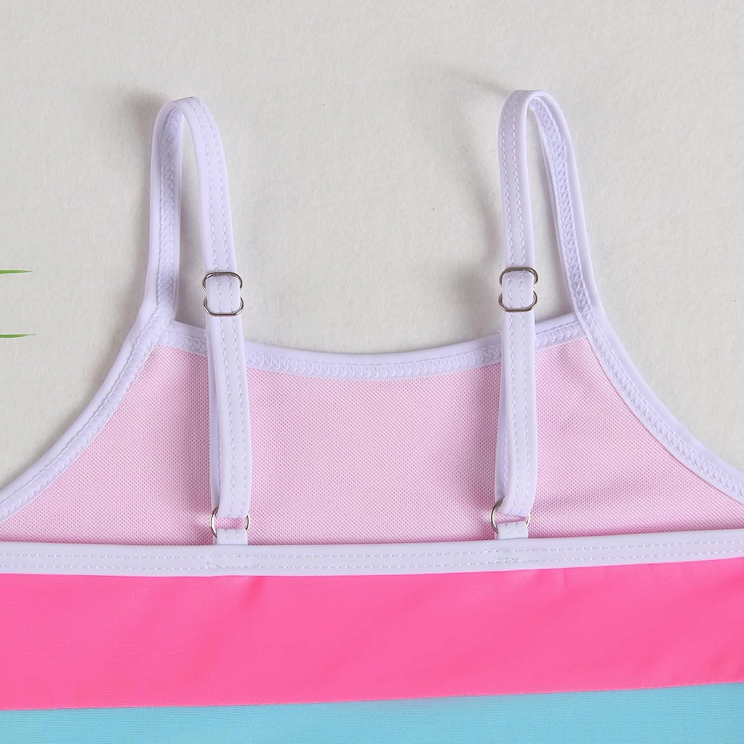 Little Girl Swimsuit Casual Swimwear Kids Two Piece Color Block Bathing Suits Beach Bikini Set 3-8 Years