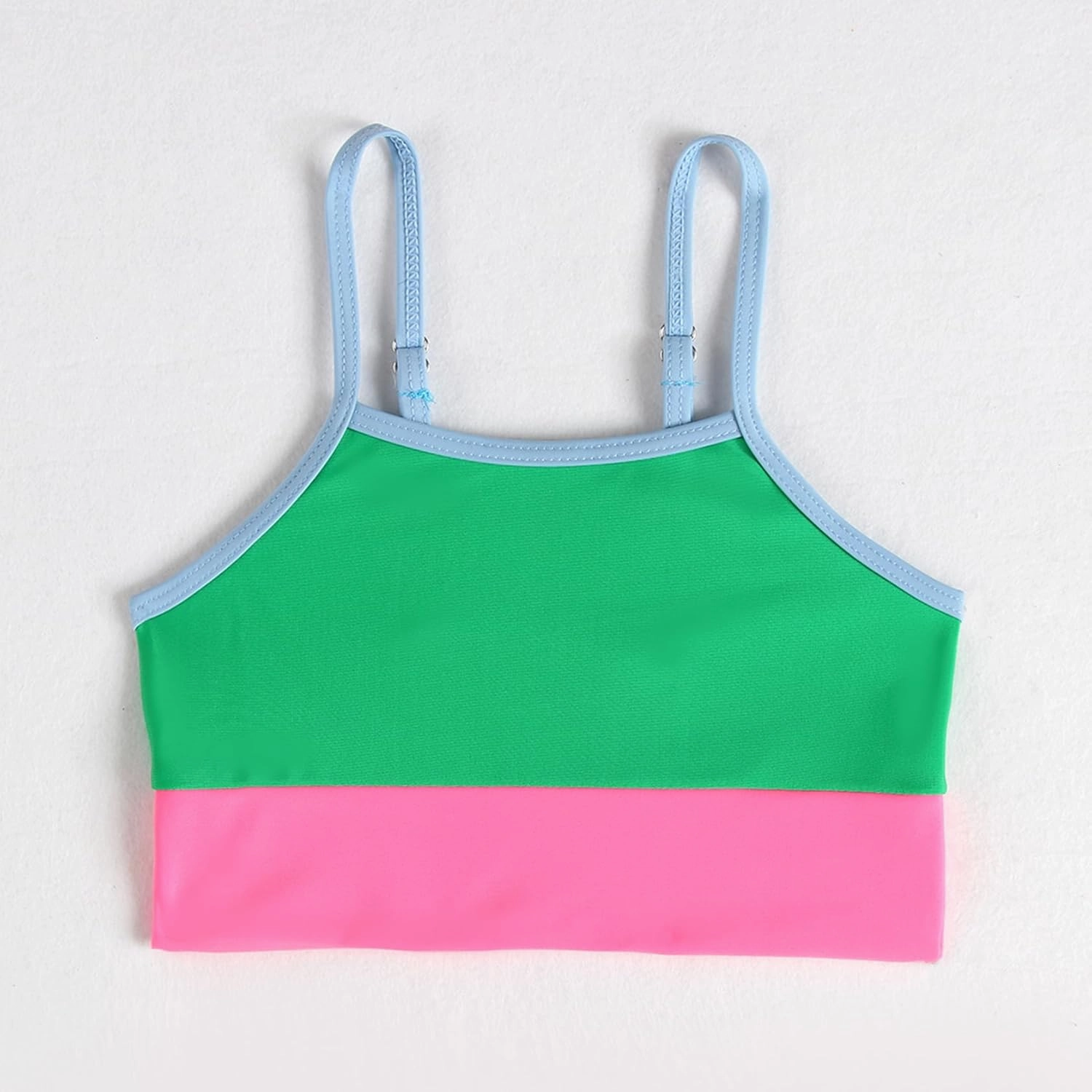Little Girl Swimsuit Casual Swimwear Kids Two Piece Color Block Bathing Suits Beach Bikini Set 3-8 Years