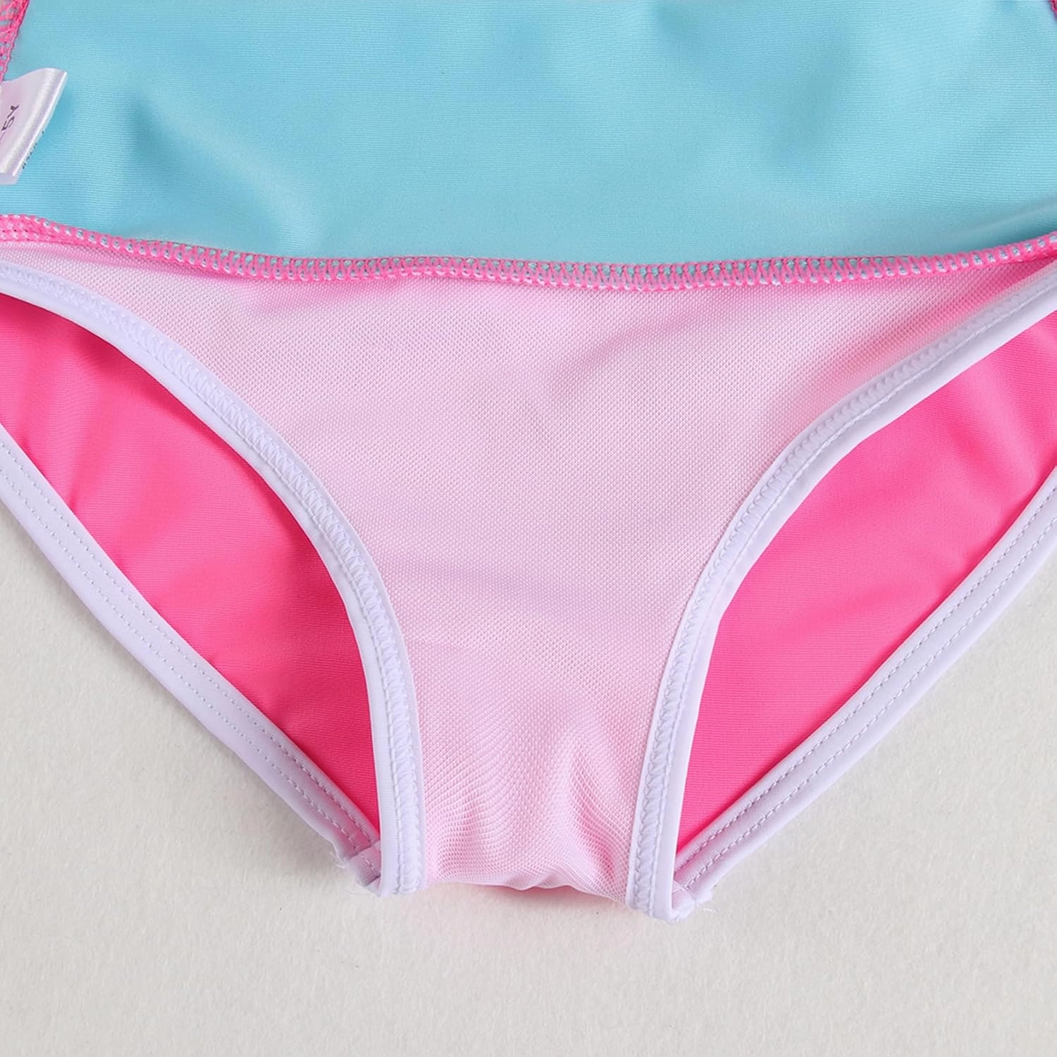 Little Girl Swimsuit Casual Swimwear Kids Two Piece Color Block Bathing Suits Beach Bikini Set 3-8 Years