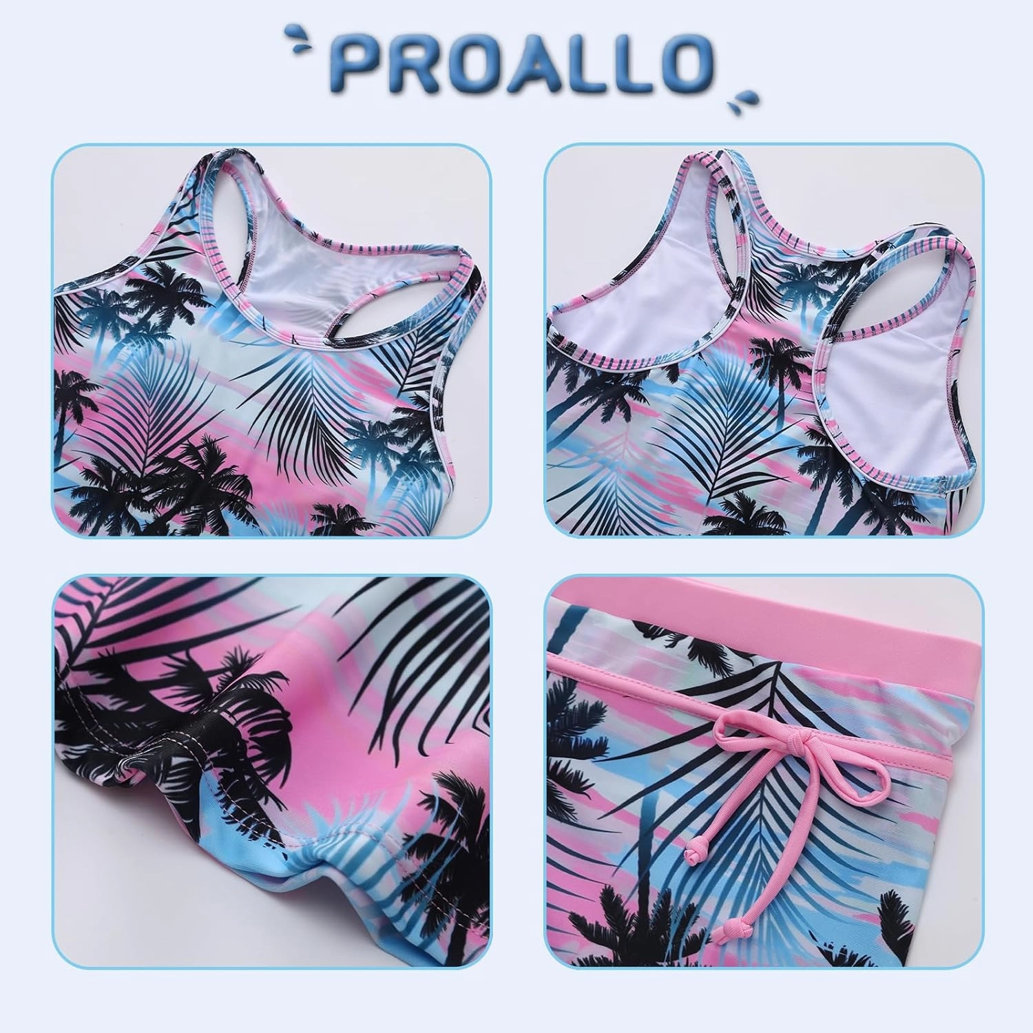 Little Girls' Summer Swimwear Two Piece Boyshort Tankini Kids Swimsuit