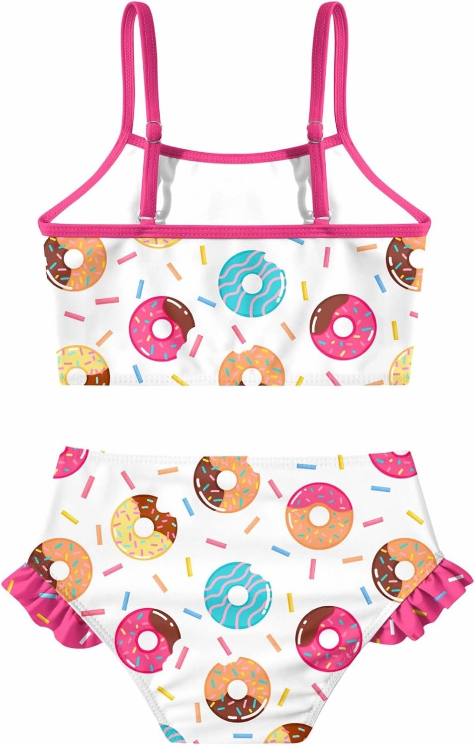 Little Girls Two Piece Mermaid Bikini Set Ruffle Adjustable Summer Beach Bathing Swimsuit 3-7 Years for Kids