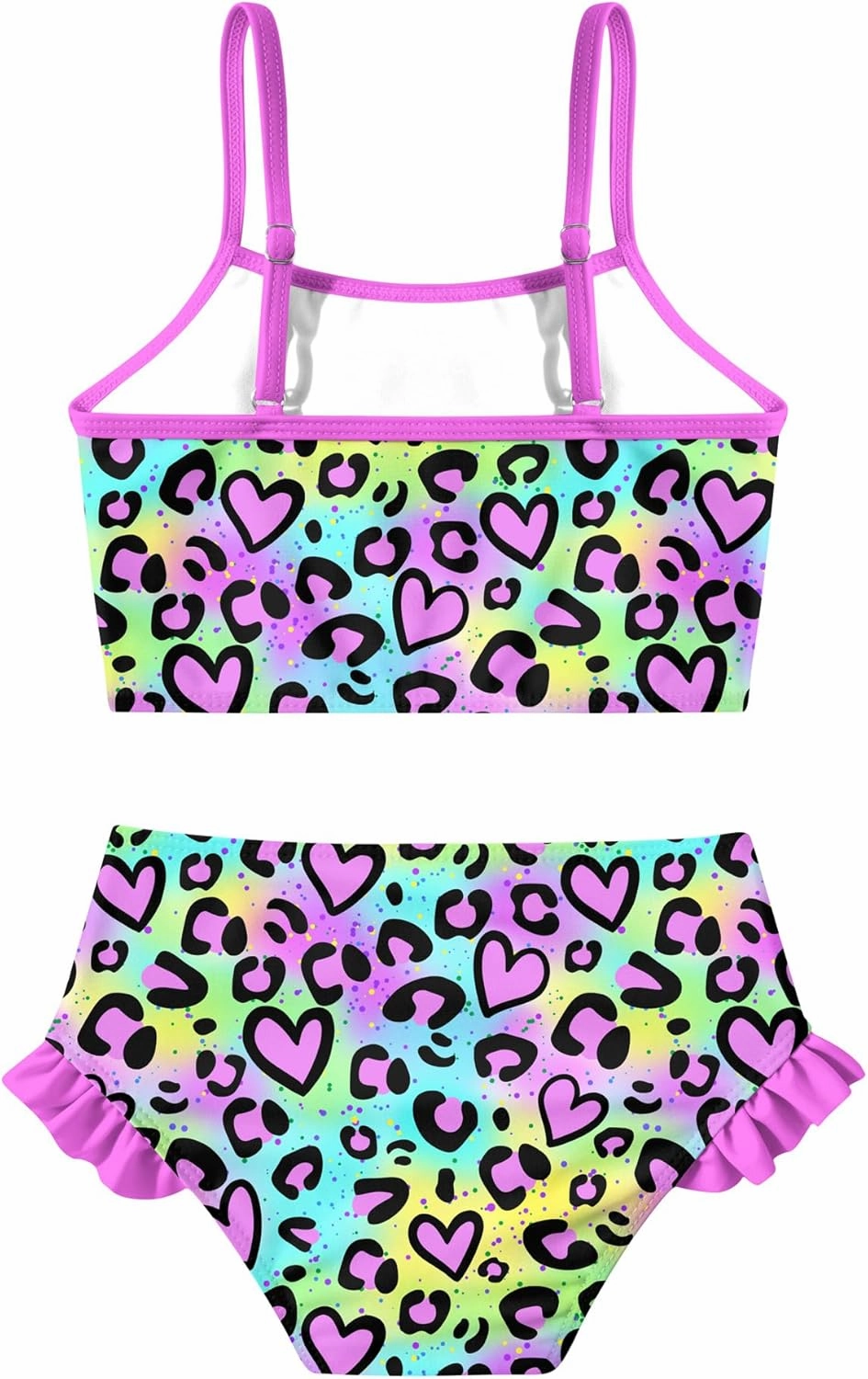 Little Girls Two Piece Mermaid Bikini Set Ruffle Adjustable Summer Beach Bathing Swimsuit 3-7 Years for Kids
