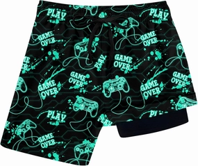 Lovekider 5-16 Years Boys Swim Trunks with Compression Liner Waterproof Quick Dry Swimwear Bathing Suits