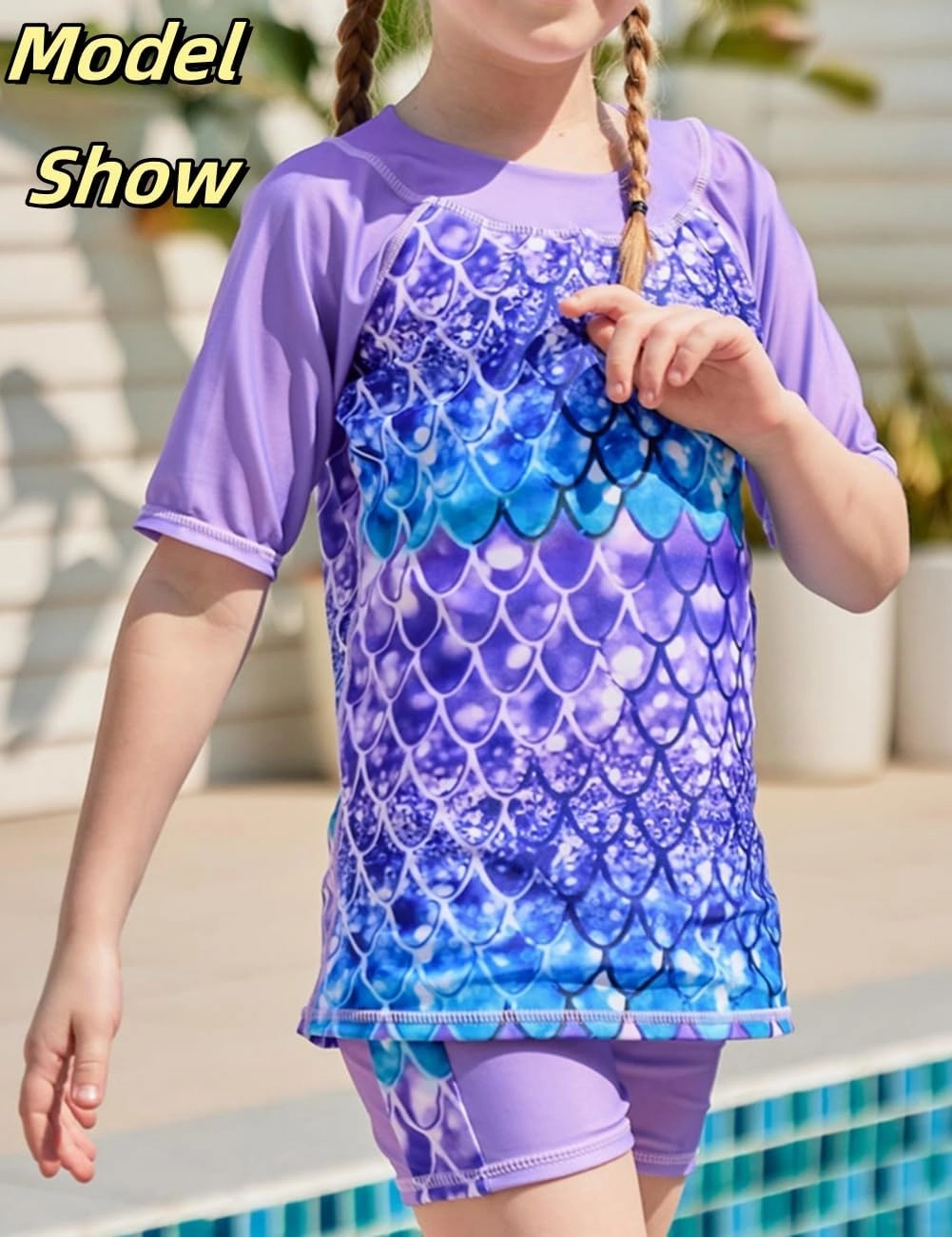 Lovekider Girls Swimsuits Two Piece Rash Guard Set Short Sleeve Bathing Suit Liner Swimwear with UPF 50  Sun Protection 3-12T