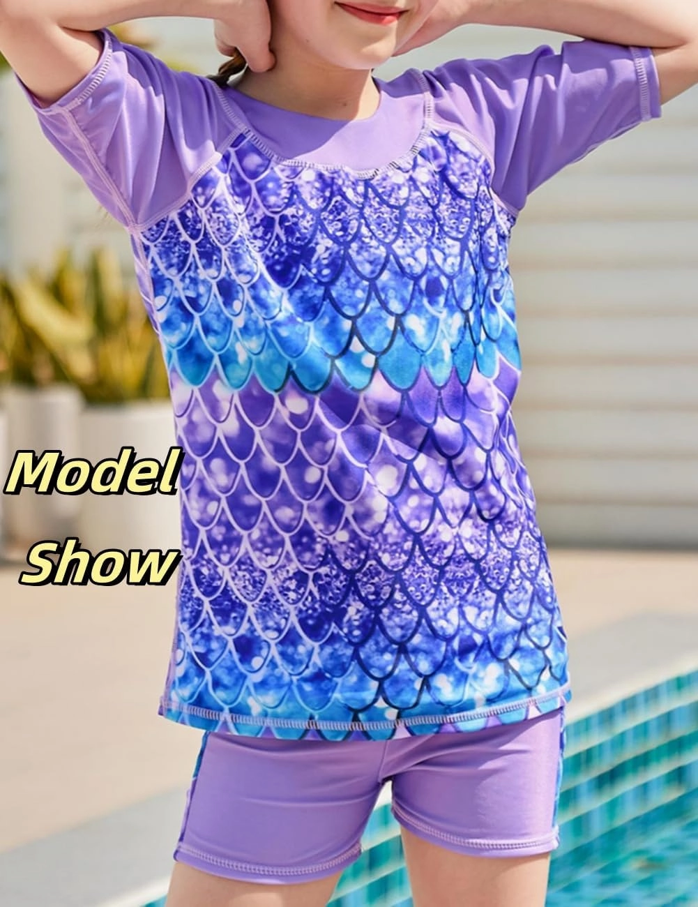 Lovekider Girls Swimsuits Two Piece Rash Guard Set Short Sleeve Bathing Suit Liner Swimwear with UPF 50  Sun Protection 3-12T