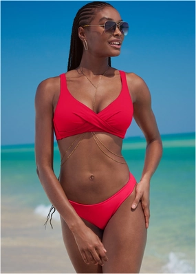Lovely Lift Wrap Top - Red Hot