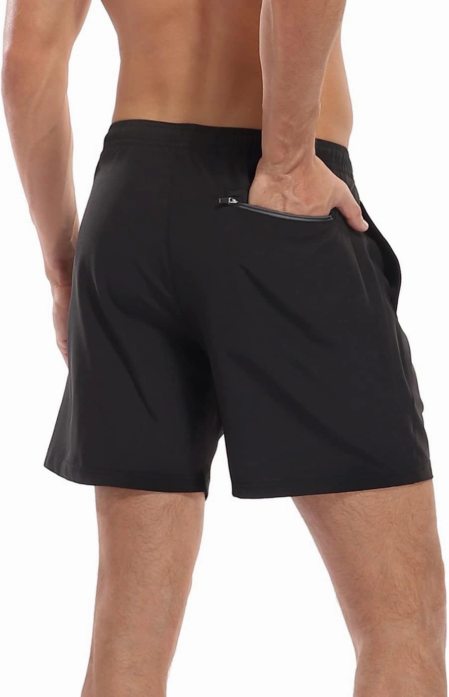 LRD Mens Swim Trunks with Compression Liner 7 inch Inseam Quick Dry Swim Shorts