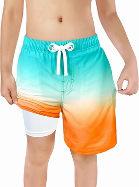 LUCOWEE Boys Swim Trunks Zipper Pockets Compression Liner Anti Chafe Swimsuit Bathing Beach Shorts Surf Quick Dry UPF 50 