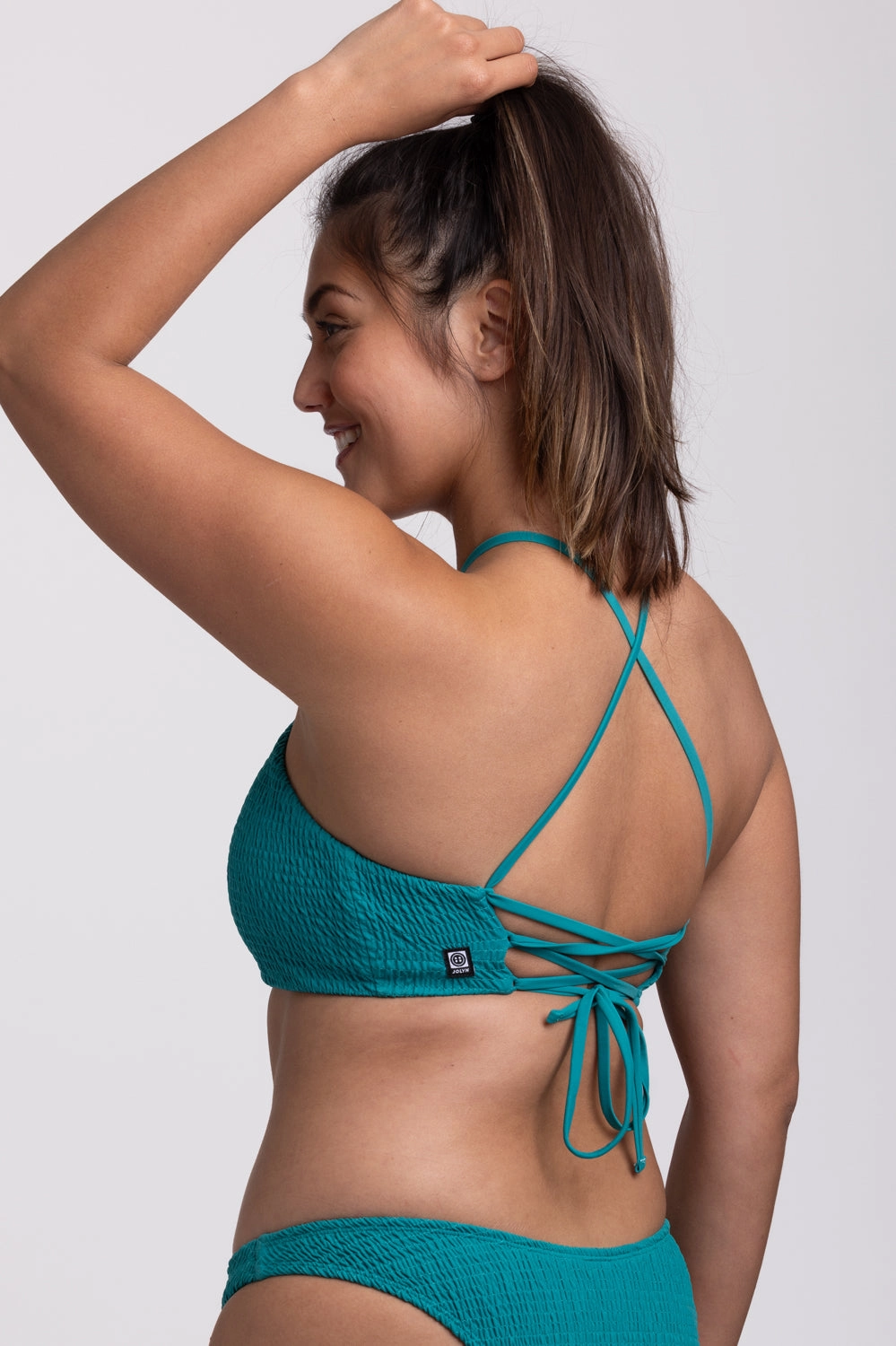Luna Smocked Bikini Top - Palm