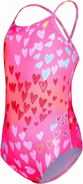 LUOUSE Girls Sparkle Swimsuits Quick Dry Crossback One Piece Beach Swimwear Bathing Suit with Adjustable Strap 4-9 Years