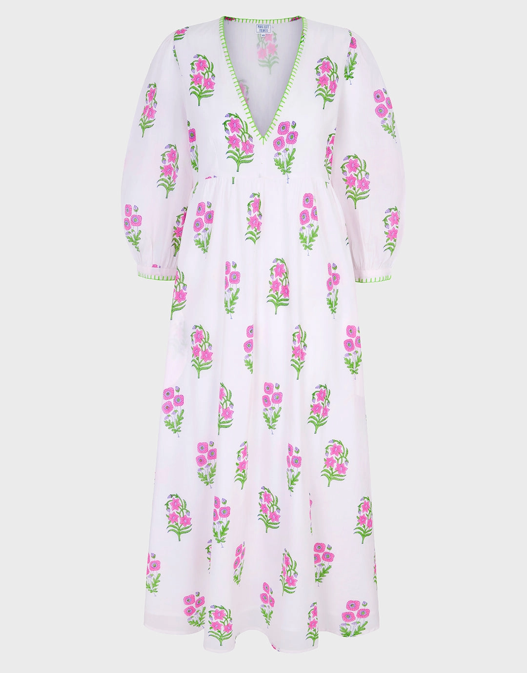 Lydia Dress - Neon Agapanthus
