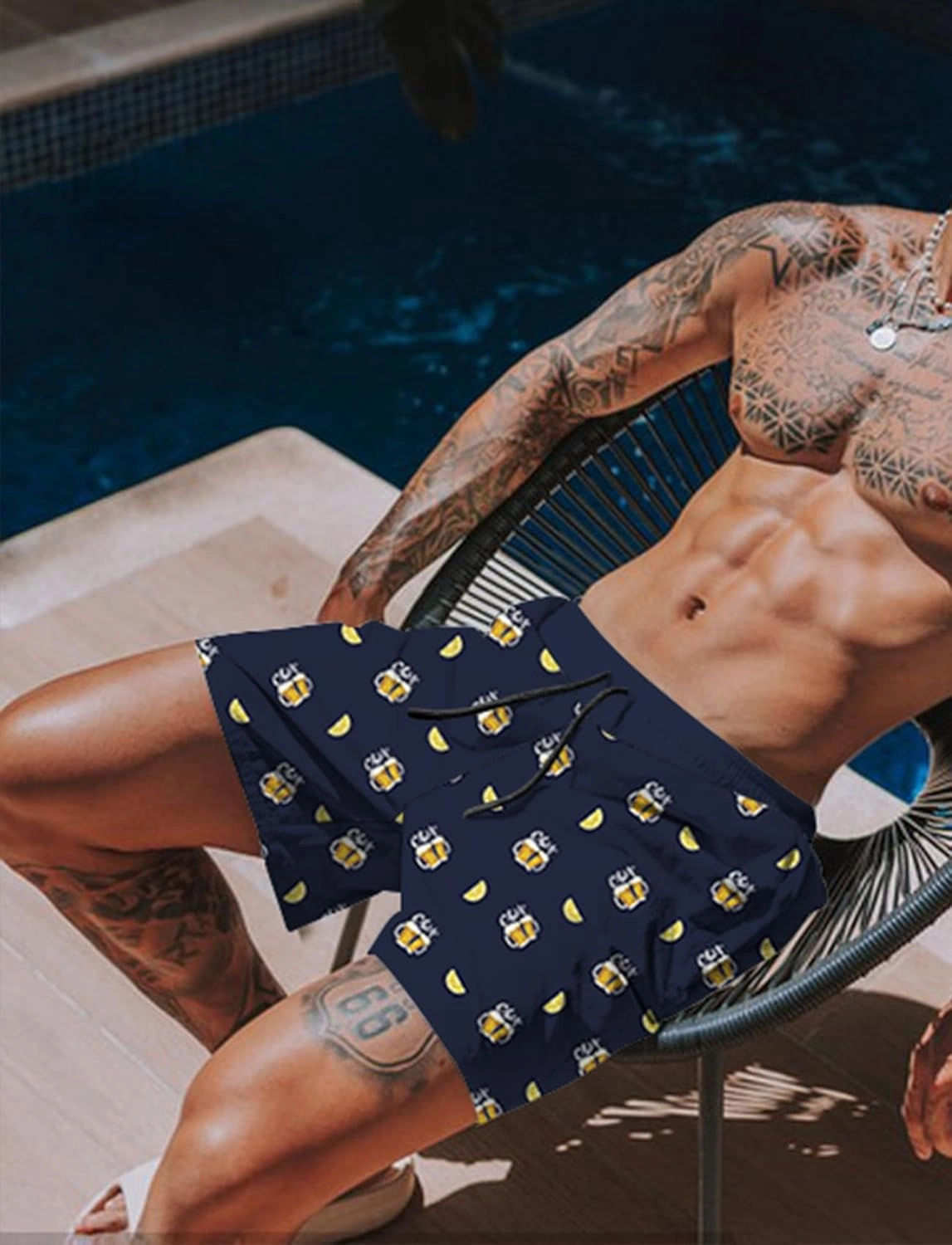 Lzzidou Men's Swim Trunks 8 Inch Inseam Mesh Lining Board Shorts Quick Dry Bathing Suit