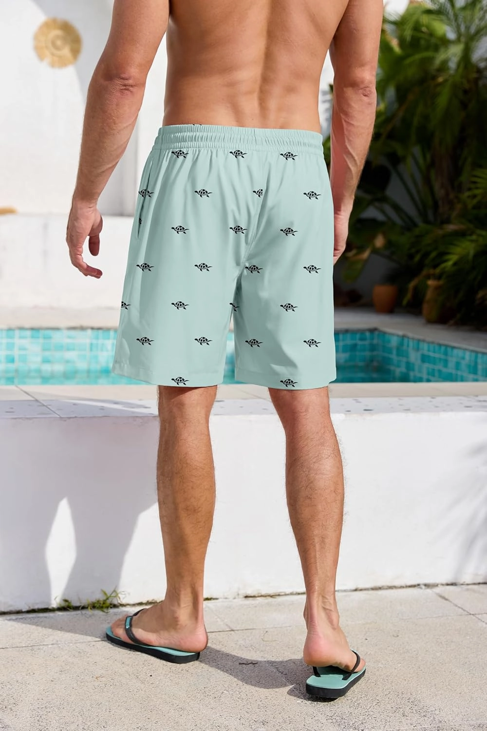 Lzzidou Men's Swim Trunks 8 Inch Inseam Mesh Lining Board Shorts Quick Dry Bathing Suit
