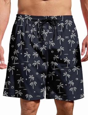 Lzzidou Men's Swim Trunks 8 Inch Inseam Mesh Lining Board Shorts Quick Dry Bathing Suit