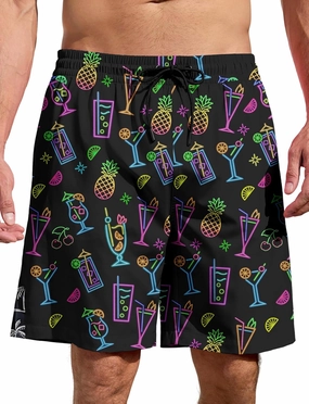 Lzzidou Men's Swim Trunks 8 Inch Inseam Mesh Lining Board Shorts Quick Dry Bathing Suit