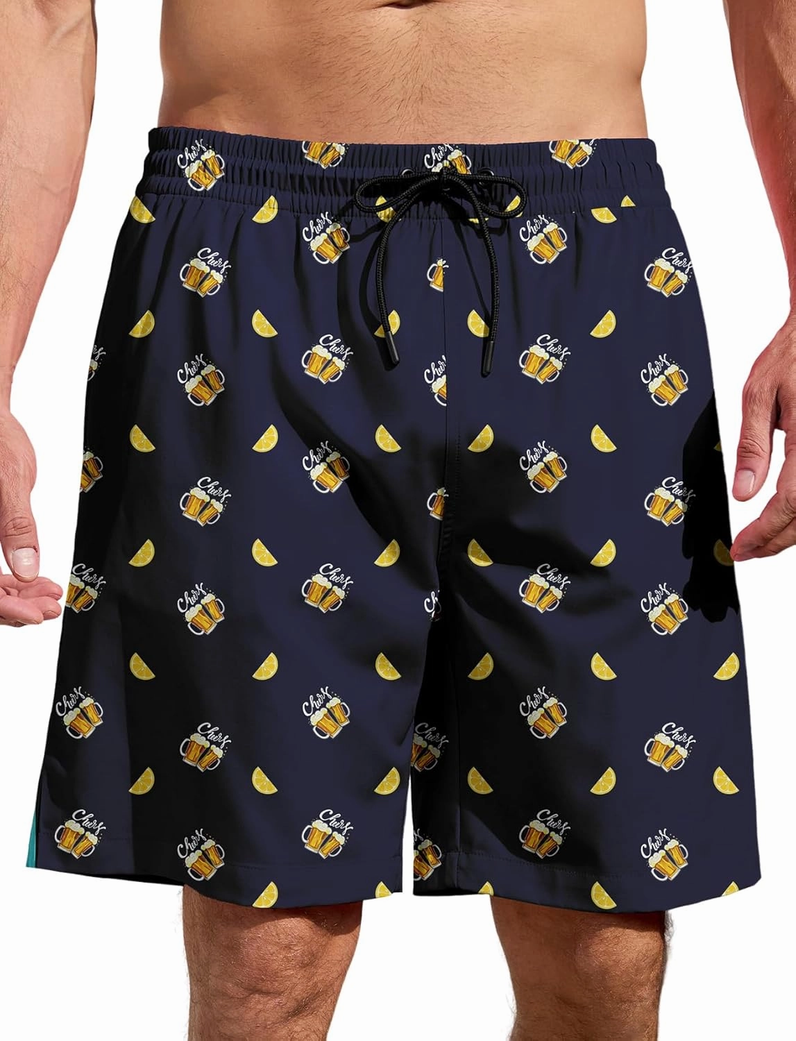 Lzzidou Men's Swim Trunks 8 Inch Inseam Mesh Lining Board Shorts Quick Dry Bathing Suit