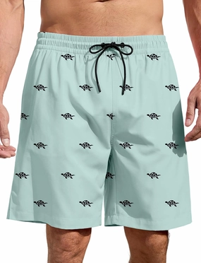 Lzzidou Men's Swim Trunks 8 Inch Inseam Mesh Lining Board Shorts Quick Dry Bathing Suit