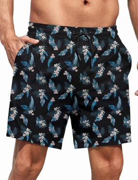 Lzzidou Men Swim Trunks with Mesh Liner 5 Inch Inseam Board Shorts Quick Dry Bathing Suit