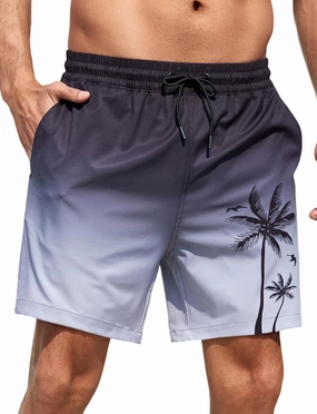 Lzzidou Men Swim Trunks with Mesh Liner 5 Inch Inseam Board Shorts Quick Dry Bathing Suit