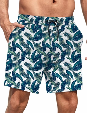 Lzzidou Men Swim Trunks with Mesh Liner 5 Inch Inseam Board Shorts Quick Dry Bathing Suit