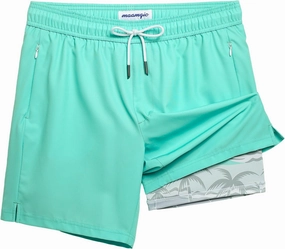 maamgic 2 in 1 Mens Swim Trunks 7 Inch Swim Shorts Swim Suits Board Shorts